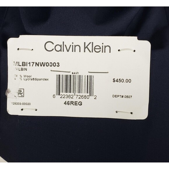 Calvin Klein Blazer Mens 46 Regular Navy Blue X Slim Fit Infinite Stretch Wool - Picture 15 of 16